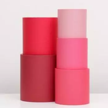 Набор круглых коробок 5 в 1 "Пантон 200-о", без крышек, 23 х 23 х 25 - 15 х 15 х 15 см