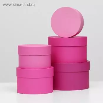 Набор круглых коробок 5 в 1 "Пантон 230", 23 х 23 х 14 - 15 х 15 х 10 см