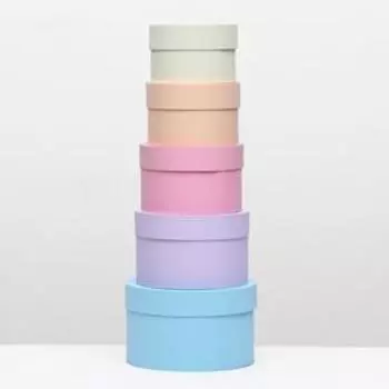 Набор круглых коробок 5 в 1 "Рассвет", 23 х 23 х 14 - 15 х 15 х 10 см