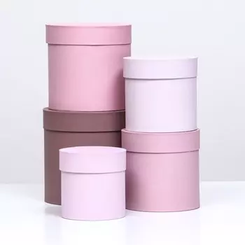 Набор круглых подарочных коробок 5 в 1, «Тепло» 2020-1111