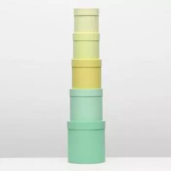 Набор круглых коробок 5 в 1 "Весенний", 23 х 23 х 25 - 15 х 15 х 15 см