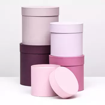 Набор круглых подарочных коробок 5 в 1 «Весенний», 2020 - 1111 см