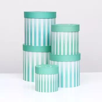 Набор круглых коробок 5в1 "Зеленое сердце", 25 25 15 15 см