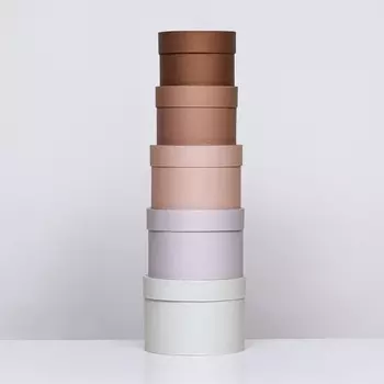 Набор круглых подарочных коробок 5 в 1«Кофе», 2014 - 1510 см