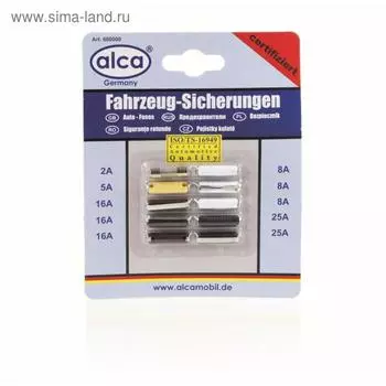 Набор круглых предохранителей 2-25А, ALCA
