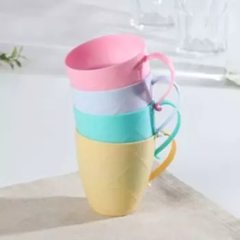 Набор кружек Доляна «Геометрия», 4 шт, 250 мл, 10,5×8×8,5 см, цвет МИКС