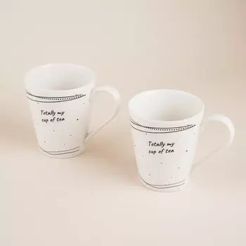 Набор кружек SL Home «Милый дом», 350 мл, фарфор, 2 шт., белый