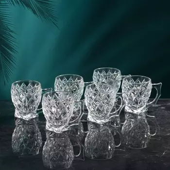 Набор кружек стеклянных «Алиса», 6 шт, 150 мл, Иран