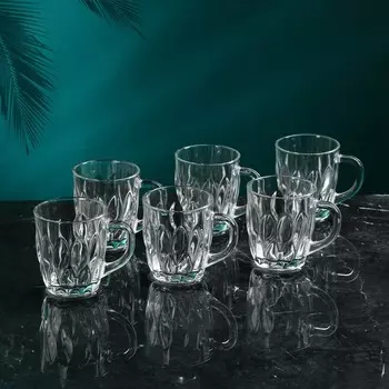 Набор кружек стеклянных "Флоренция", 6 шт: 160 мл, Иран