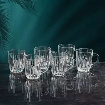 Набор кружек стеклянных «Юкка», 6 шт, 120 мл, Иран