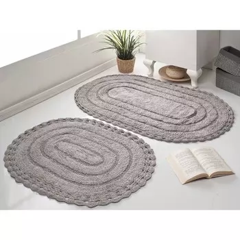 Набор кружевных полотенец для ног Yana, размер 50x70 см, 60x100 см, цвет кофейный