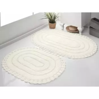 Набор кружевных полотенец для ног Yana, размер 50x70 см, 60x100 см, цвет кремовый