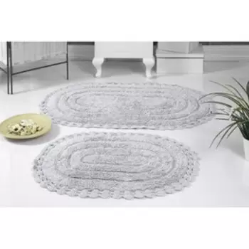 Набор кружевных полотенец для ног Yana, размер 50x70 см, 60x100 см, цвет серый