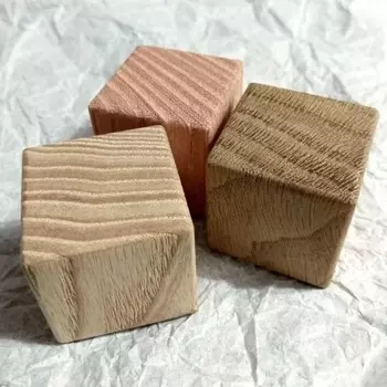 Набор кубиков 3 см, 3 шт дуб, 3 шт ясень, 3 шт акация