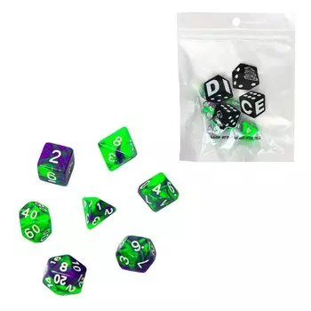 Кубики - дайсы для ДнД «Нефрит», набор 7 шт.