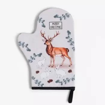 Набор кух. "Merry Christmas" варежка-прихватка 20х28 см, прихватка 19х19 см, 100% хл