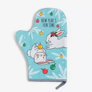 Кухонный набор Xmas gift, варежка-прихватка 20х28 см, прихватка 19х19 см, 100% хл