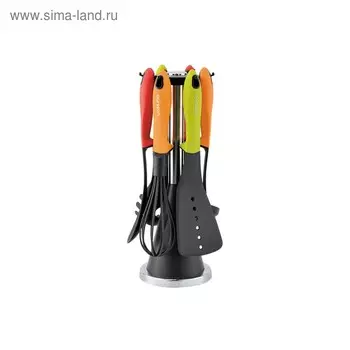 Набор кухонных аксессуаров из 6-ти предметов на вращающейся подставке