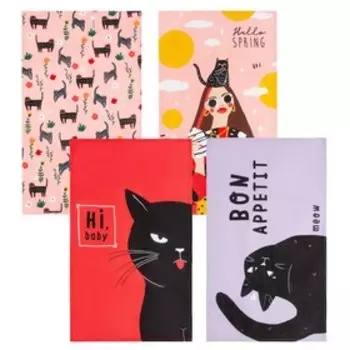 Набор кухонных полотенец Доляна Hello spring 35х60см-4шт, 100% хл