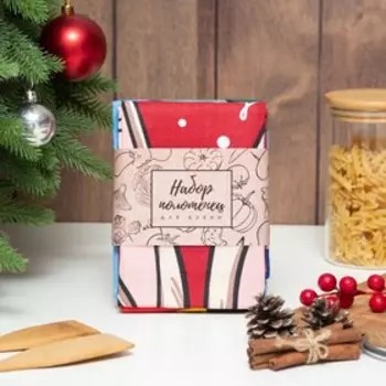 Набор кухонных полотенец Доляна Merry Christmas 35х60 см - 4 шт., 100% хл