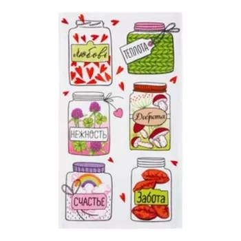 Набор кухонных полотенец Доляна «Все цветы «Для тебя»,» 35х60 см - 2шт, 100% хл