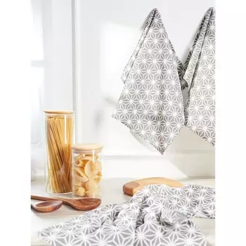 Набор кухонных полотенец Guten Morgen Stellar, размер 45х60 см, 6 шт, цвет серый