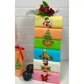 Набор кухонных полотенец махровых, размер 30x50 см - 6 шт