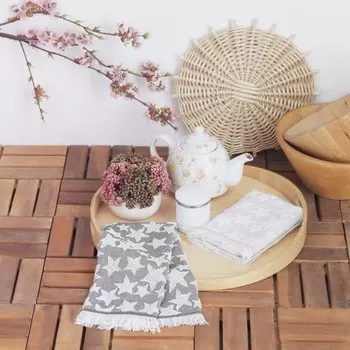 Набор кухонных полотенeц, размер 40x60 см, цвет серый 2 шт