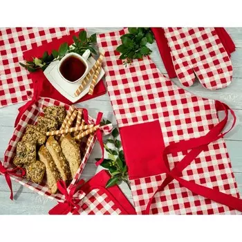 Набор кухонных полотенец Сheck, размер 45х60 см - 2 шт, цвет красный