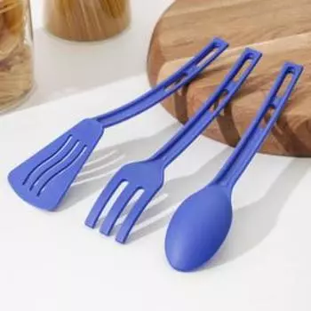 Набор кухонных принадлежностей Доляна «Глори», 3 шт., синий