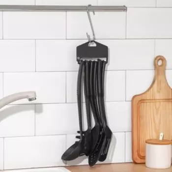 Набор кухонных принадлежностей Доляна «Орихалк», 6 предметов, чёрный