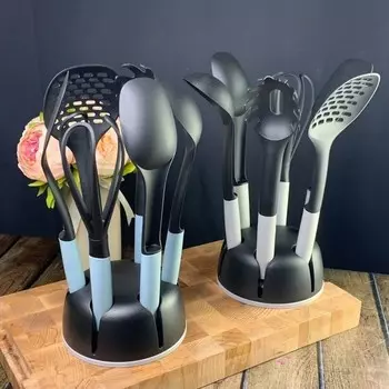 Набор кухонных принадлежностей Lenardi, на подставке, 6 предметов, цвет МИКС