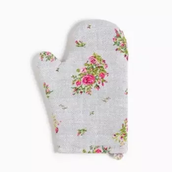 Набор кухонный Доляна Roses on linen: варежка-прихватка 20х27 см, прихватка 19х19 см, 100% хл