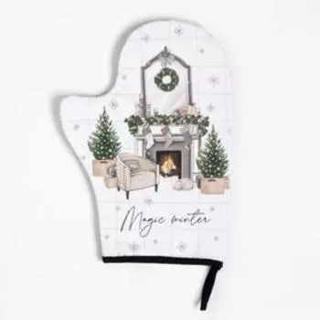 Набор кухонный Magic winter, варежка-прихватка 2028 см, прихватка 1919 см,100% хлопок