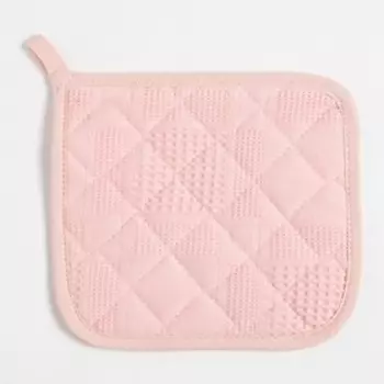 Набор кухонный Natural series: полотенце, прихватка, цвет розовый, 100% хлопок