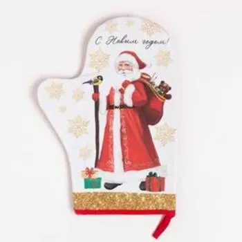 Набор кухонный «Новогодняя ярмарка»: варежка-прихватка 20х28см, прихватка 19х19см,100%хл