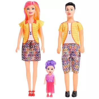 Куклы «Дружная семья», набор 3 шт., МИКС