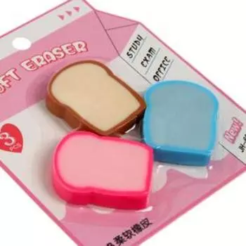 Набор ластиков фигурных, 3 штуки на блистере