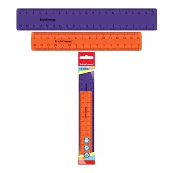 Набор линеек 2шт 15см, 20см ErichKrause Caribbean Sunset, пластик, микс из 2 цветов