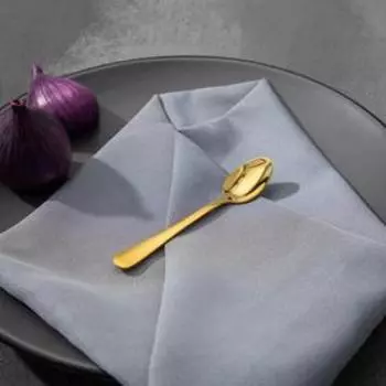 Ложки чайные Доляна «Голд», длина 13.8 см, набор 6 шт., нержавеющая сталь, золотистые