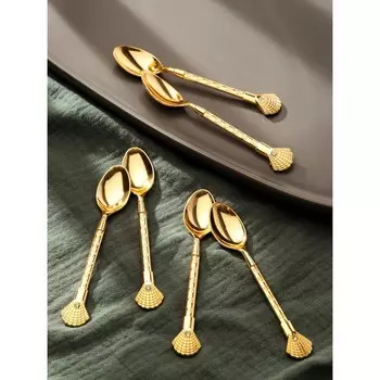 Набор ложек чайных «Дзэн», h=10,5 см, 6 шт, цвет золотой