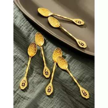 Набор ложек чайных «Лондон», длина 11,5 см, 6 шт, цвет золотой