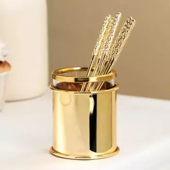 Набор ложек на подставке «Авалон», 5,5×5,5×7,5 см, 6 шт, цвет золотой