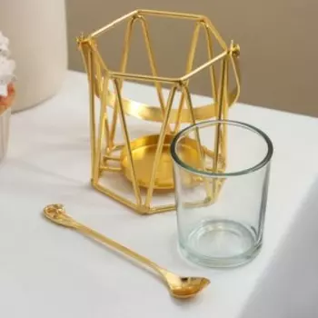 Набор ложек на подставке Eternity Лебедь, 8,5×7,5×8,5 см, 6 шт, цвет золотой