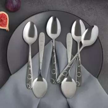 Набор ложек столовых Доляна «Бабл», 20 см, 6 шт