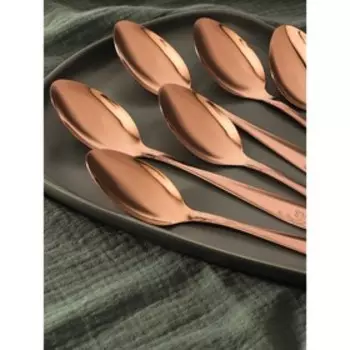 Набор ложек столовых Доляна Bloom, h=21 см, 6 шт, цвет красное золото