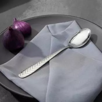 Набор столовых ложек из нержавеющей стали Доляна «Колосок», длина 20.5 см, толщина 2 мм, 6 шт., серебристый