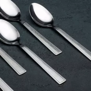 Набор ложек столовых Доляна «Нуа», длина 20,2 см, 6 шт, цвет серебряный