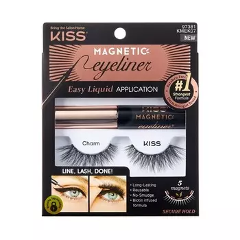 Набор магнитных накладных ресниц и подводки Kiss Charm Magnetic Eyeliner Kit