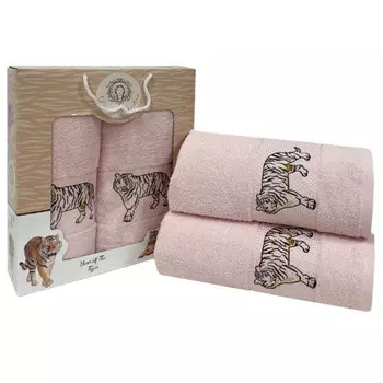 Набор махровых полотенец Diva Afrodita «Тигр» Lux, 430 гр, размер 50х90 см, 70х140 см